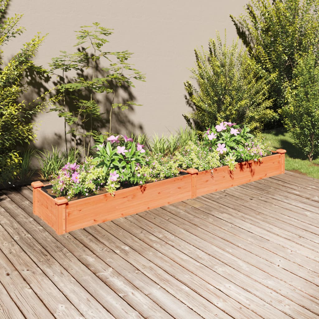 Garden Raised Bed With Liner Solid Wood Fir
