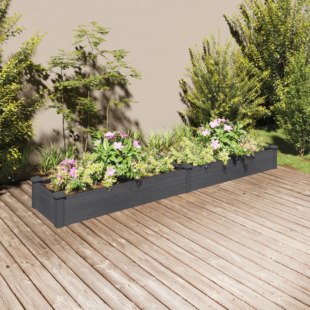 Garden Raised Bed With Liner Solid Wood Fir
