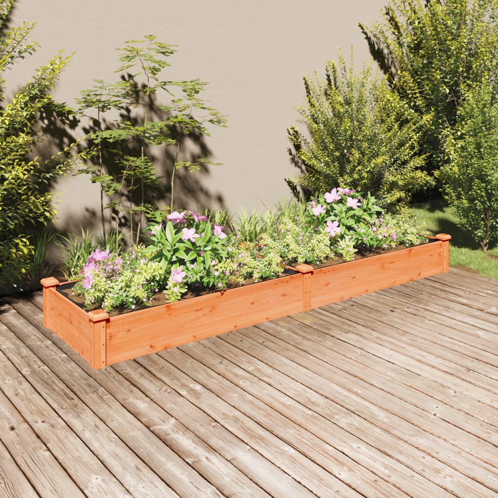 Garden Raised Bed With Liner Solid Wood Fir