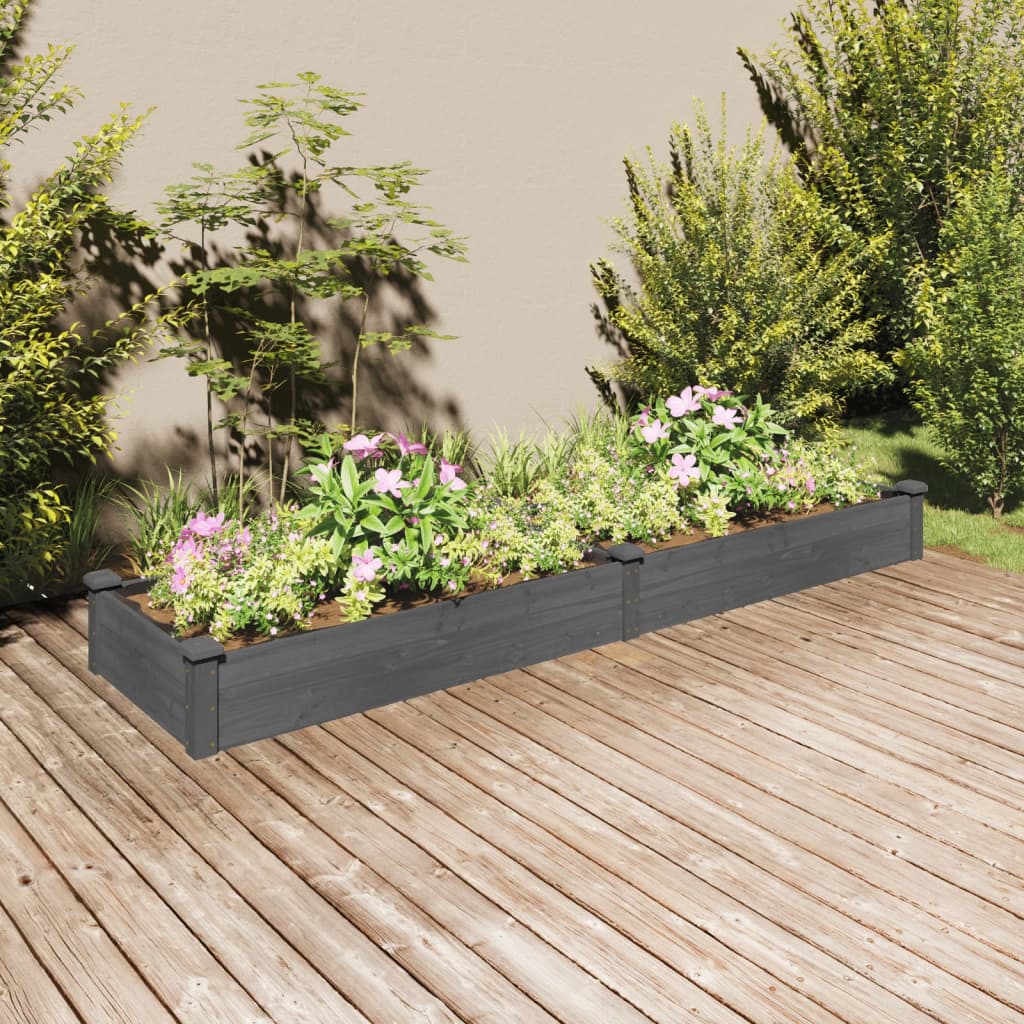 Garden Raised Bed With Liner Solid Wood Fir
