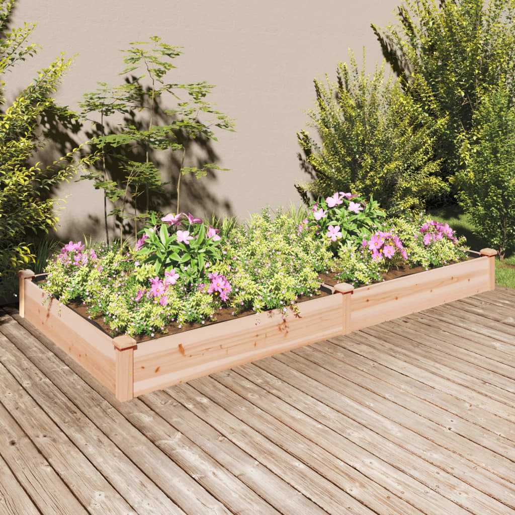 Garden Raised Bed With Liner Solid Wood Fir