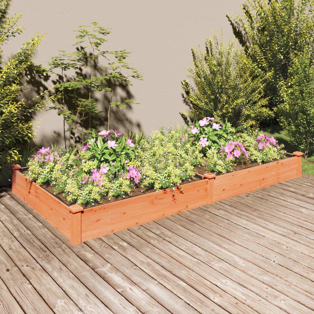 Garden Raised Bed With Liner Solid Wood Fir