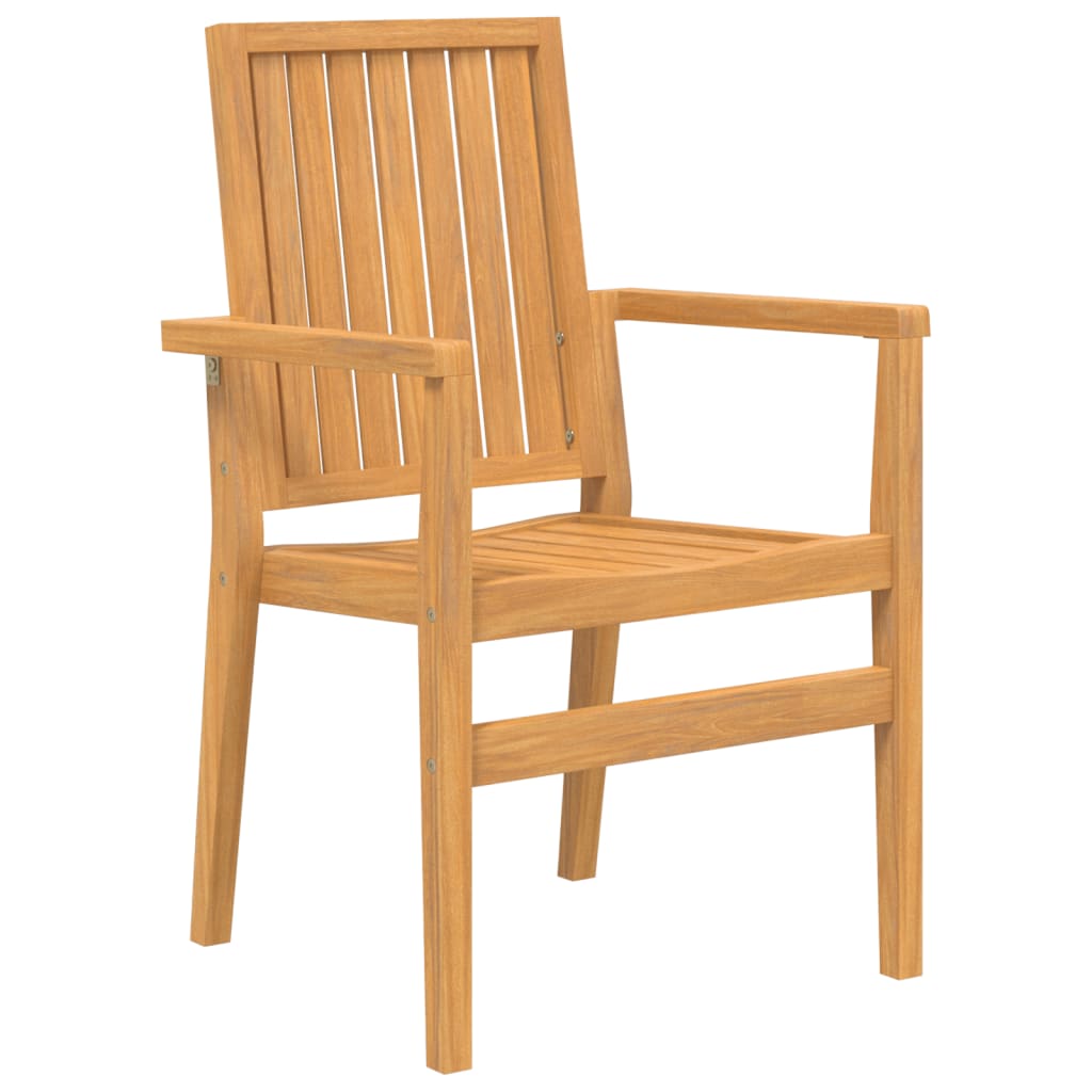 Stackable Garden Chairs 2 Pcs 56.5X57.5X91 Cm Solid Wood Teak