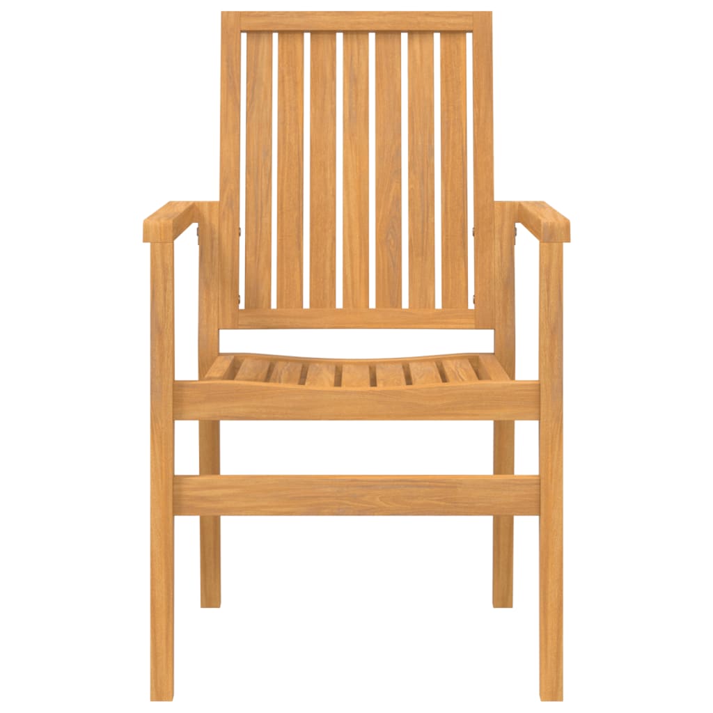 Stackable Garden Chairs 2 Pcs 56.5X57.5X91 Cm Solid Wood Teak
