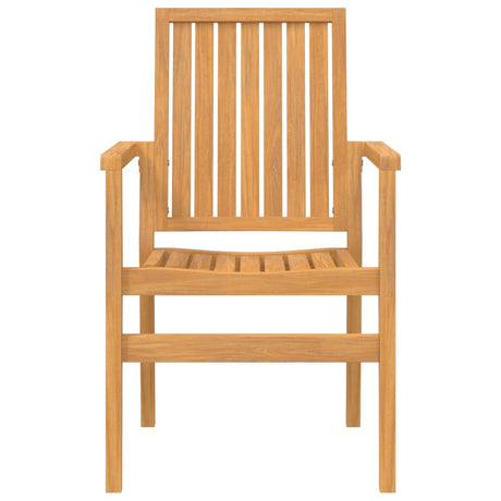 Stackable Garden Chairs 2 Pcs 56.5X57.5X91 Cm Solid Wood Teak
