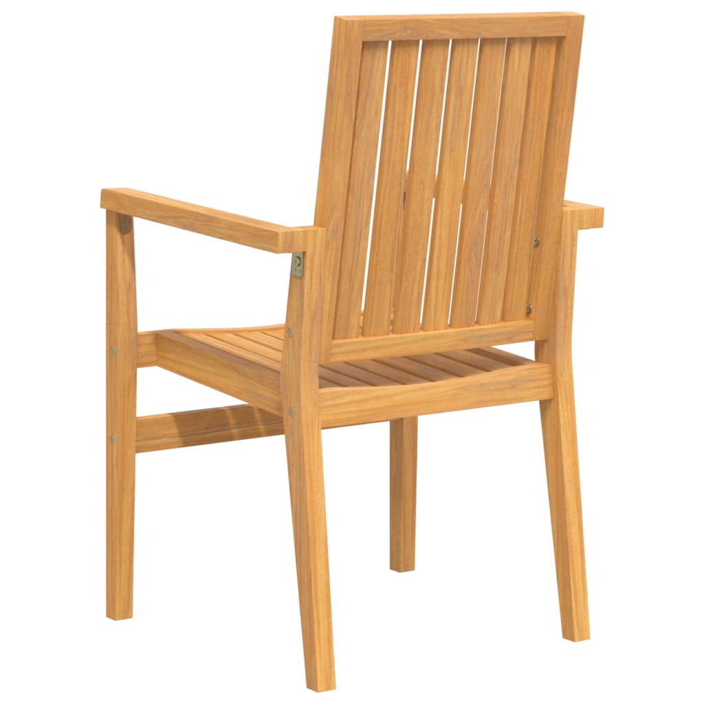 Stackable Garden Chairs 2 Pcs 56.5X57.5X91 Cm Solid Wood Teak
