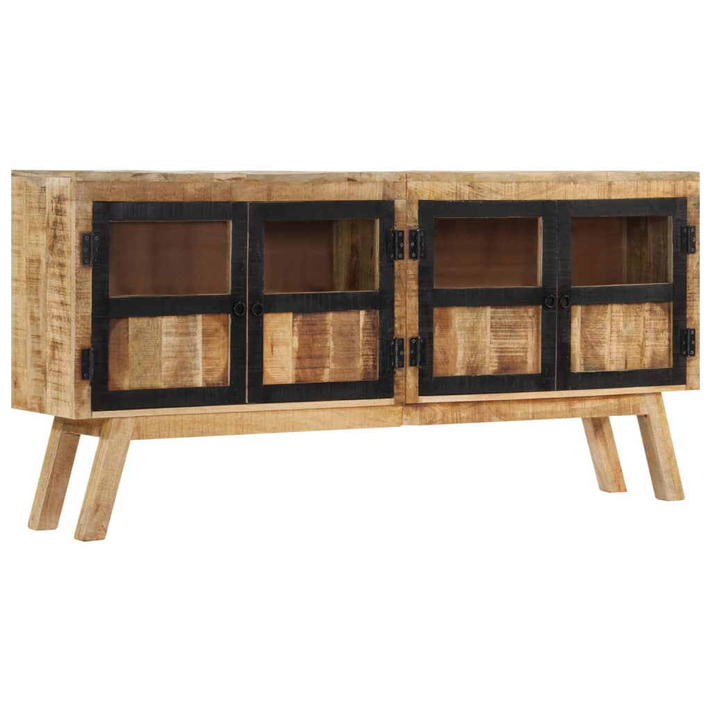 Sideboard Brown And Black 160X30X76 Cm Solid Wood Mango