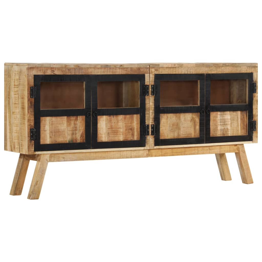 Sideboard Brown And Black 160X30X76 Cm Solid Wood Mango