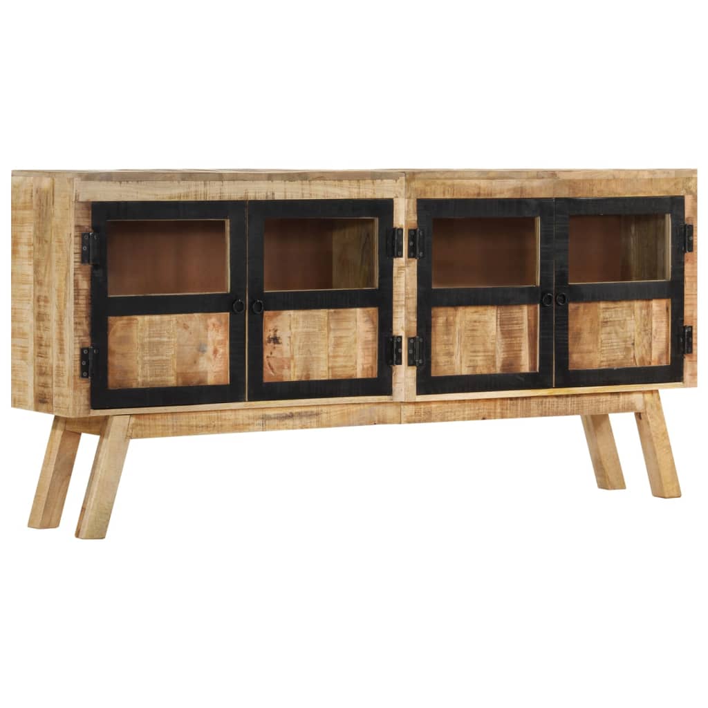 Sideboard Brown And Black 160X30X76 Cm Solid Wood Mango