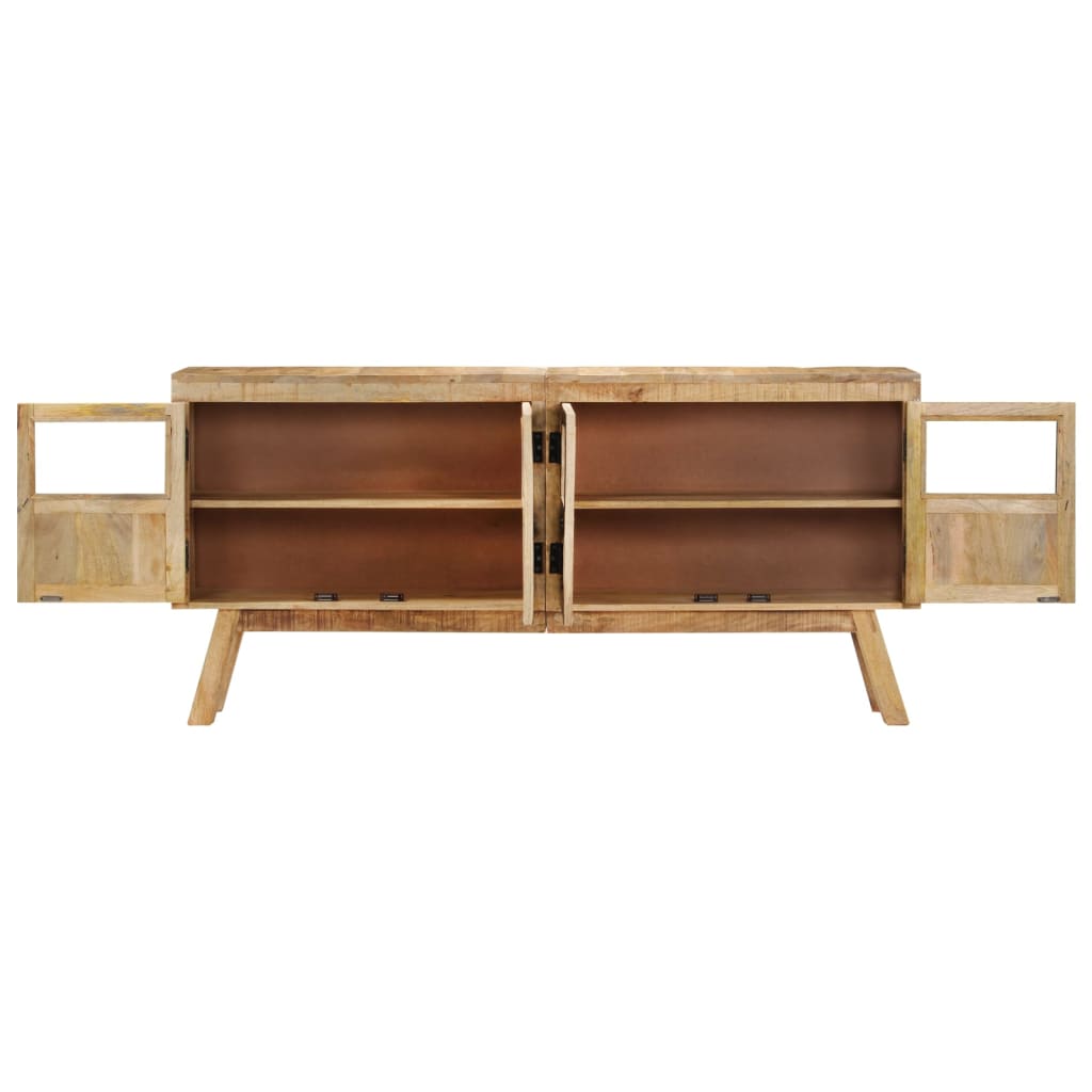 Sideboard Brown And Black 160X30X76 Cm Solid Wood Mango
