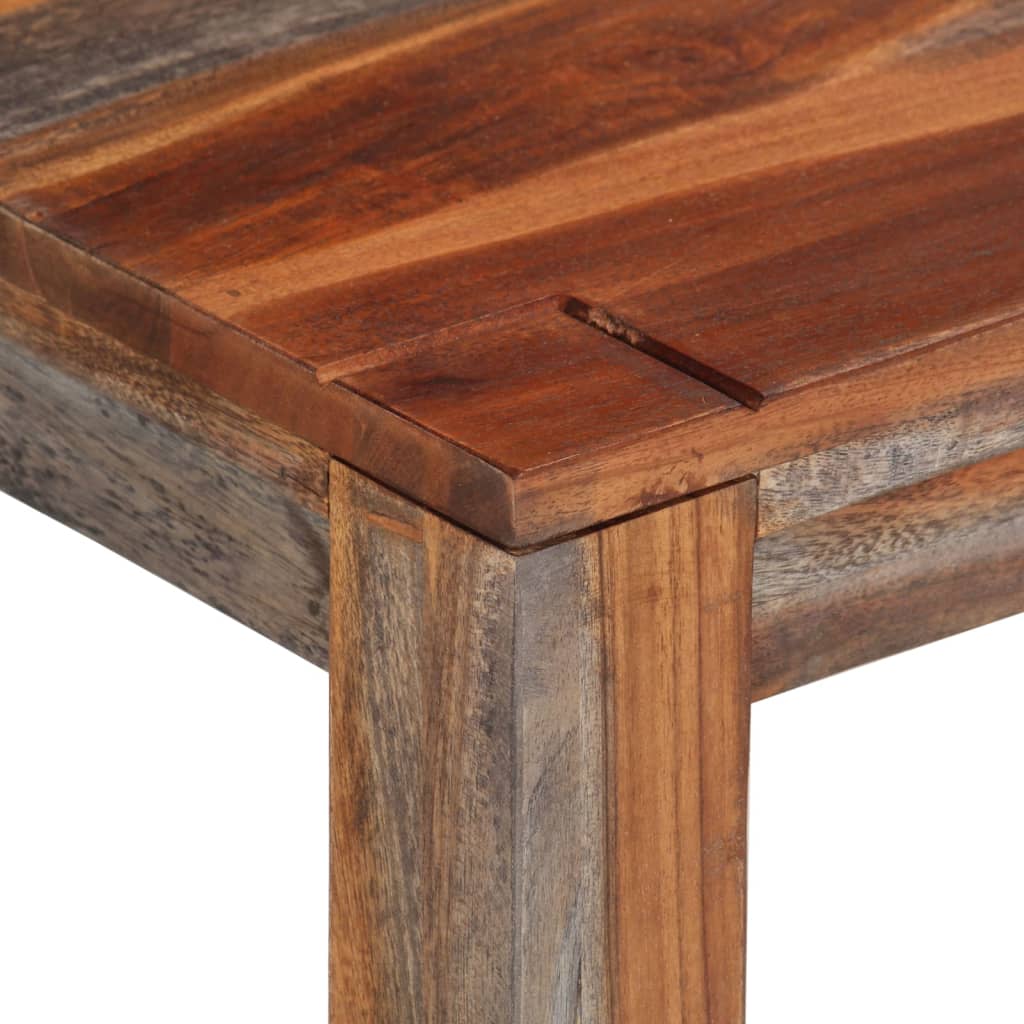 Bench With Backrest 160 Cm Grey Solid Wood Acacia