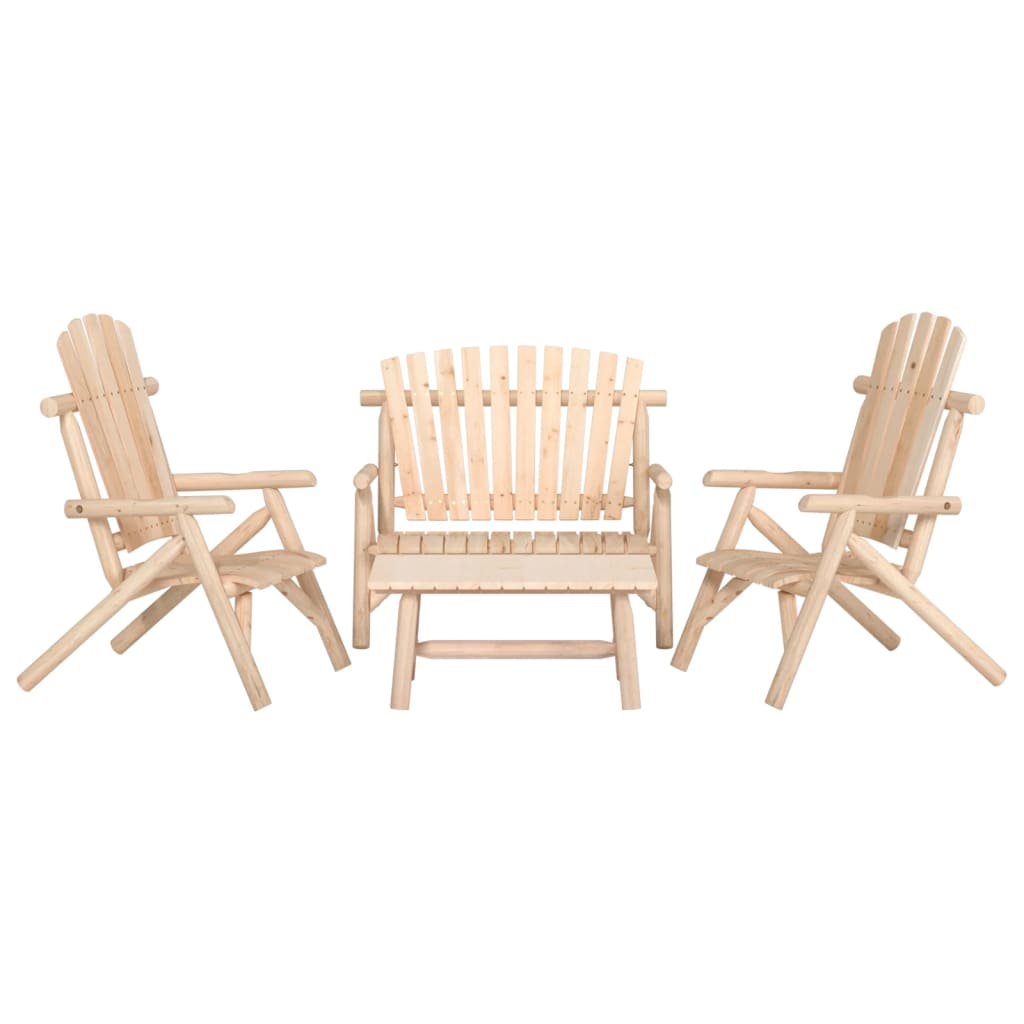 3 Piece Garden Lounge Set Solid Wood Spruce