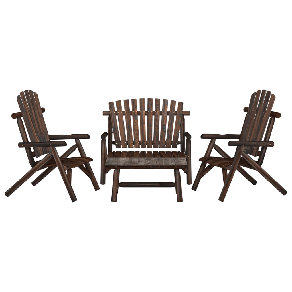 3 Piece Garden Lounge Set Solid Wood Spruce
