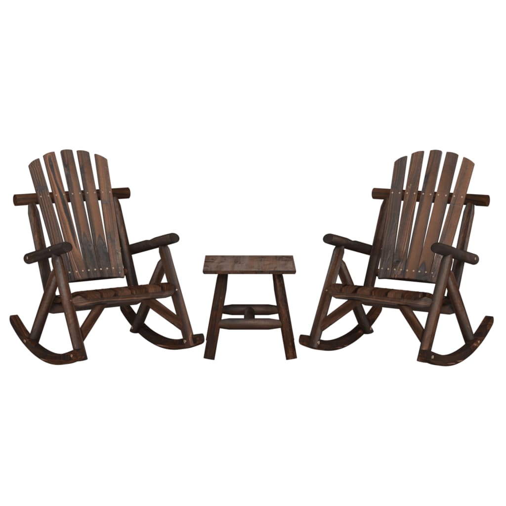 3 Piece Garden Lounge Set Solid Wood Spruce