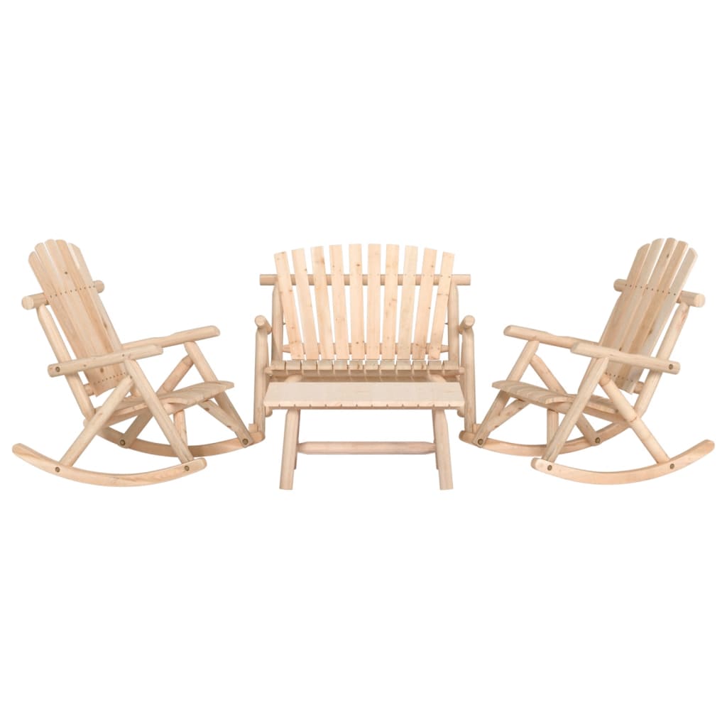 3 Piece Garden Lounge Set Solid Wood Spruce