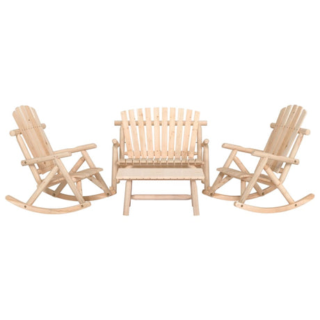 3 Piece Garden Lounge Set Solid Wood Spruce