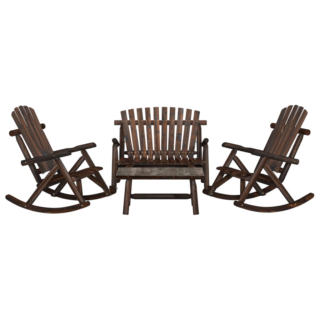 3 Piece Garden Lounge Set Solid Wood Spruce