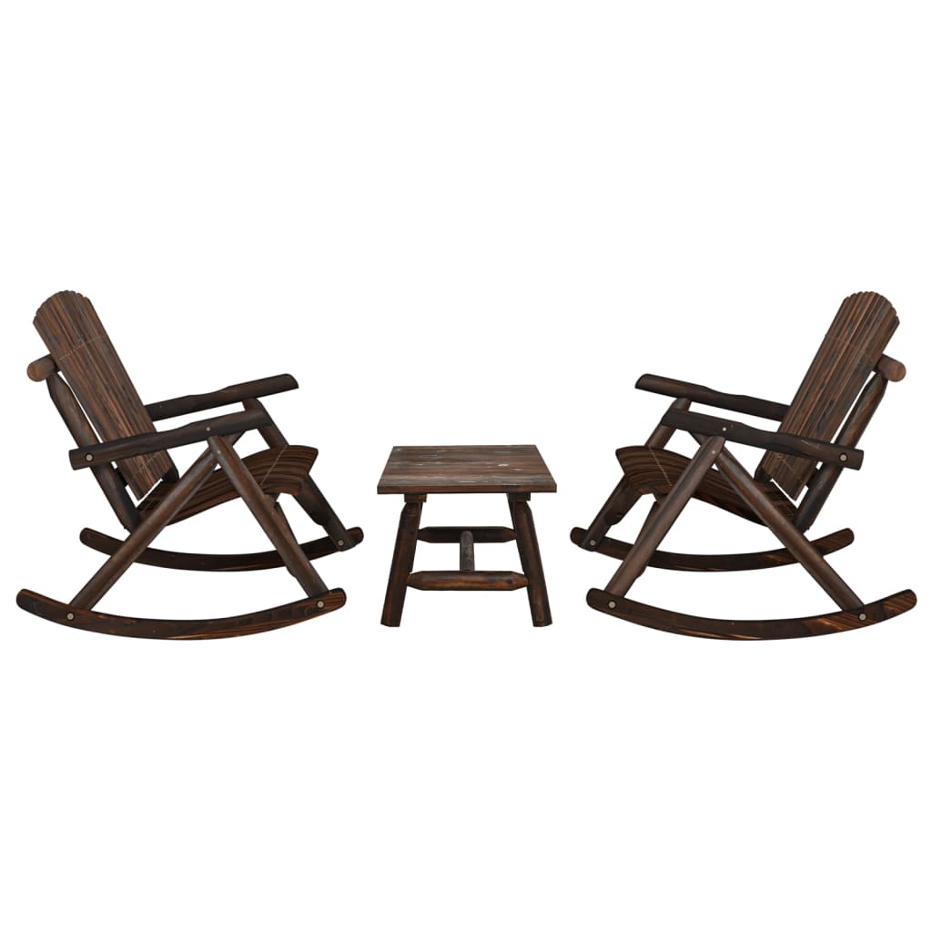 3 Piece Garden Lounge Set Solid Wood Spruce