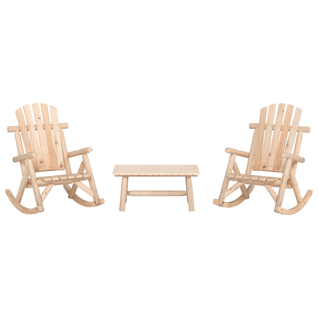 3 Piece Garden Lounge Set Solid Wood Spruce