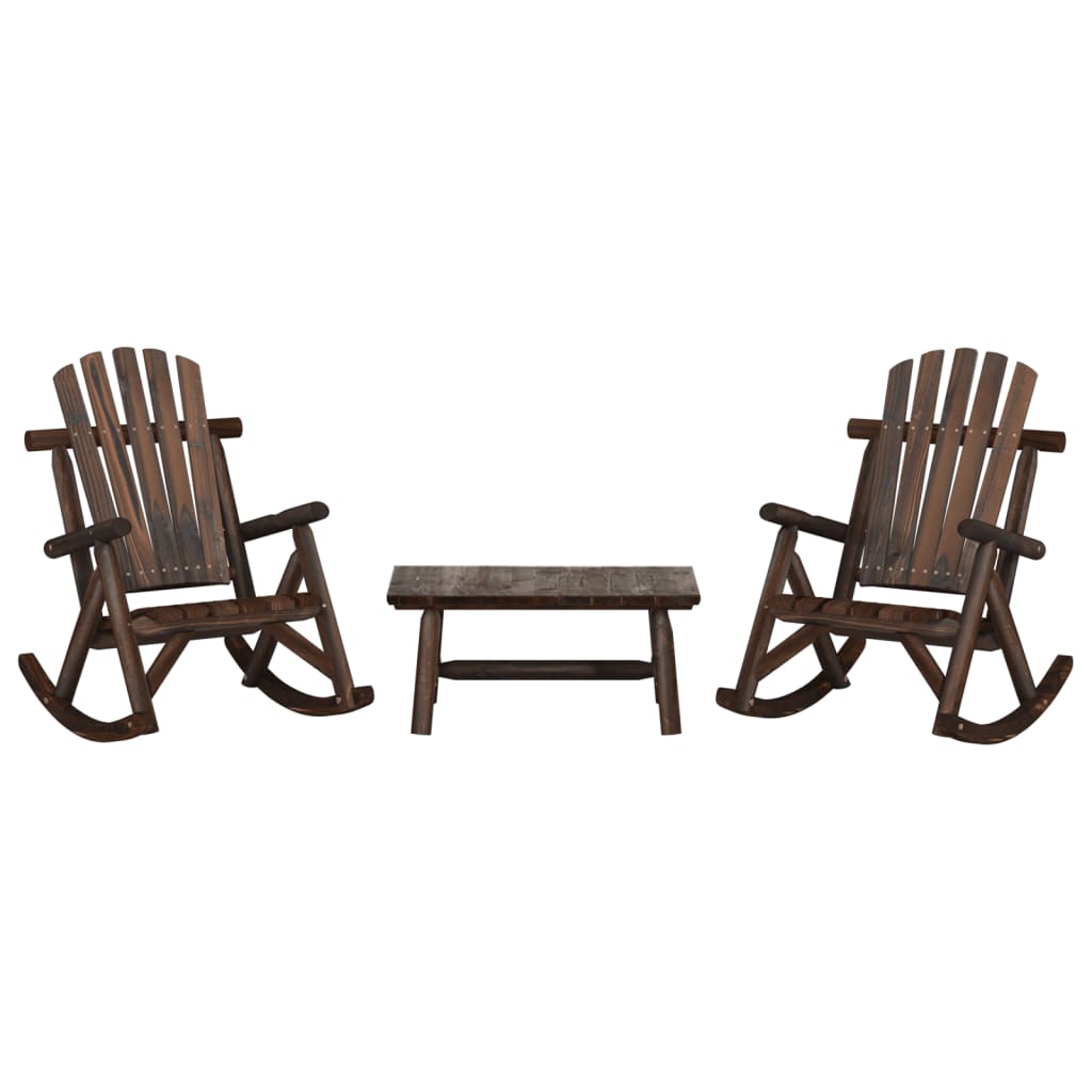 3 Piece Garden Lounge Set Solid Wood Spruce