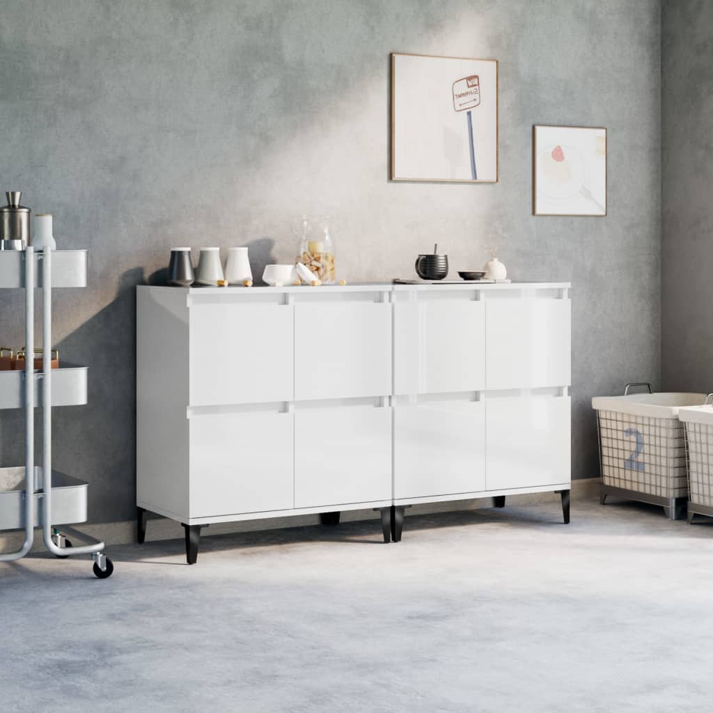 Sideboards 3 Pcs 60X35X70 Cm Engineered Wood