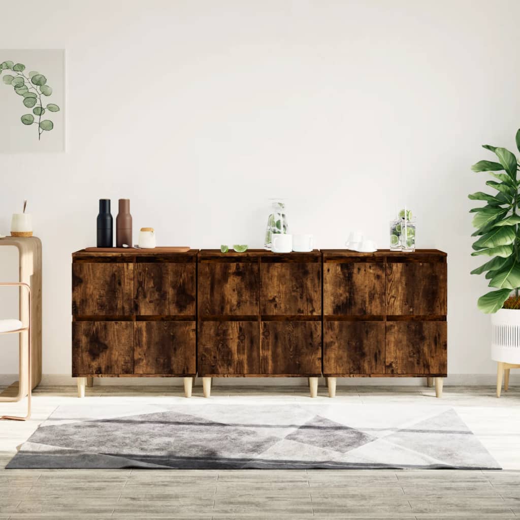 Sideboards 3 Pcs 60X35X70 Cm Engineered Wood