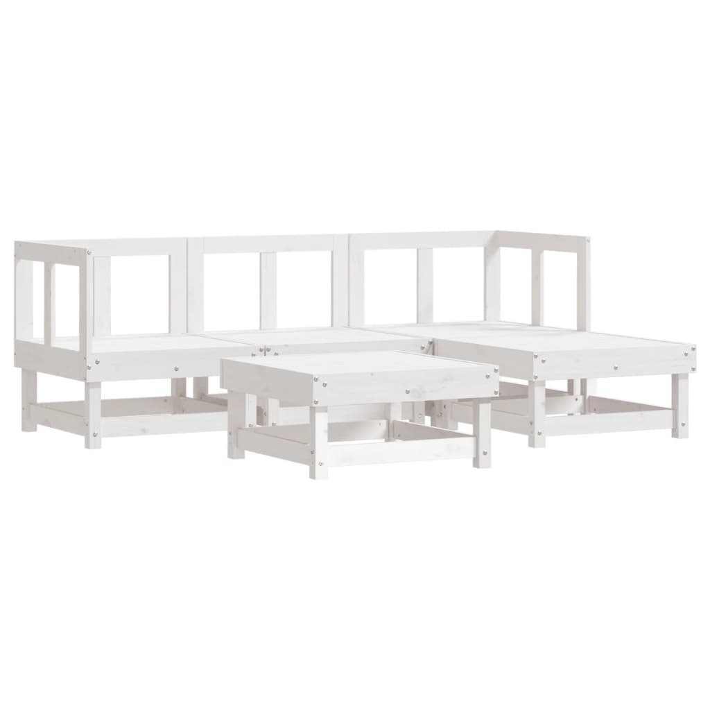 5 Piece Garden Lounge Set Solid Wood Pine