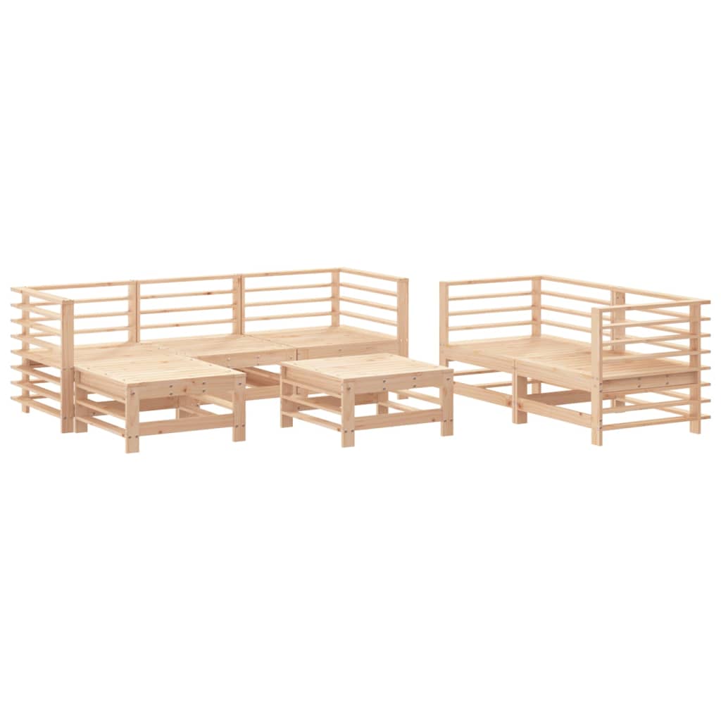 7 Piece Garden Lounge Set Solid Wood Pine