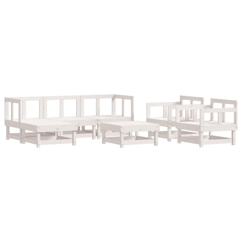 7 Piece Garden Lounge Set Solid Wood Pine