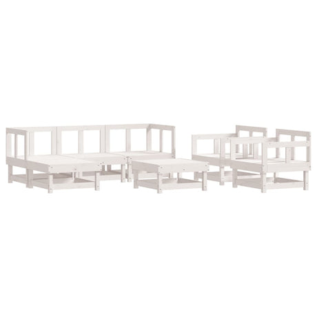 7 Piece Garden Lounge Set Solid Wood Pine