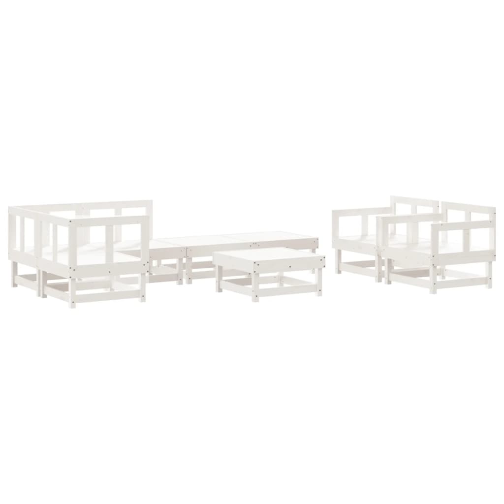 8 Piece Garden Lounge Set Solid Wood Pine