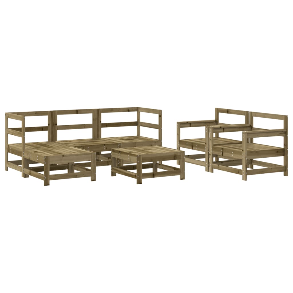 7 Piece Garden Lounge Set Impregnated Wood Pine