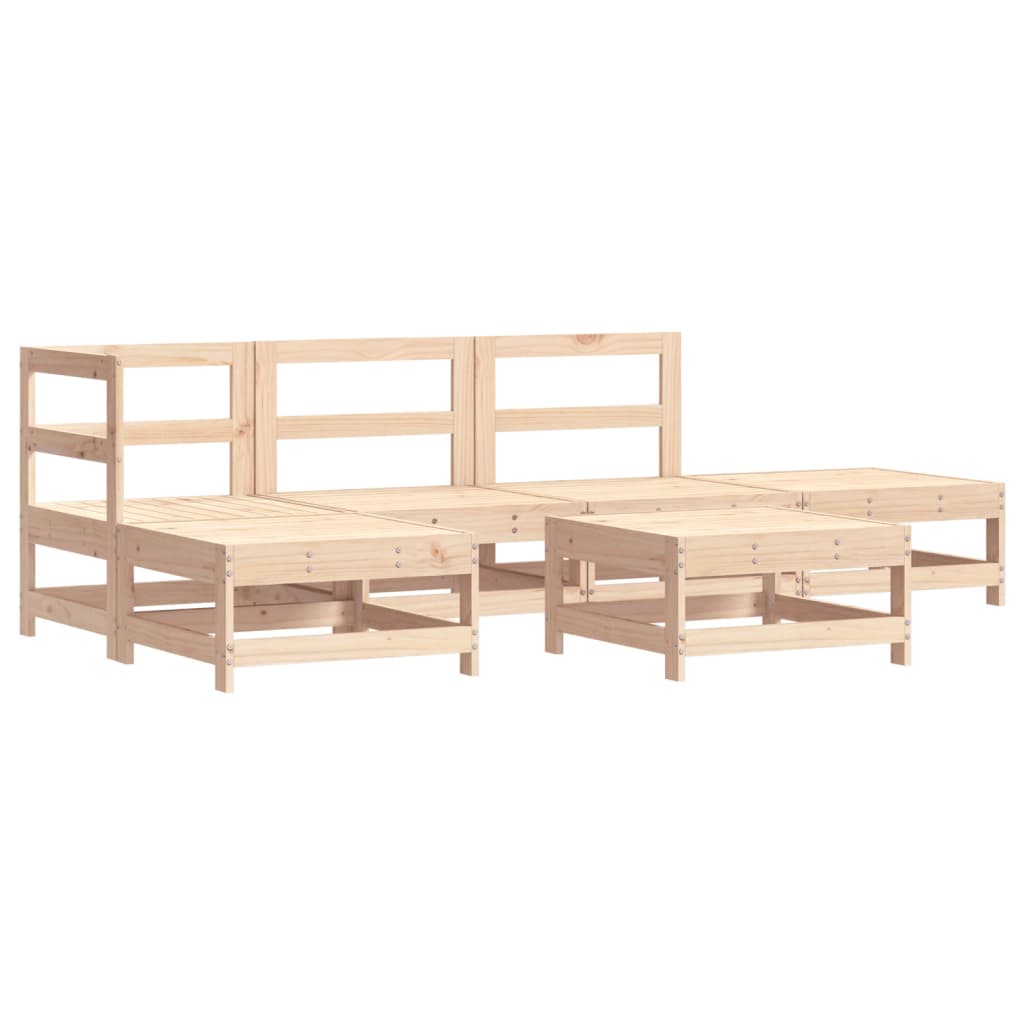 6 Piece Garden Lounge Set Solid Wood Pine