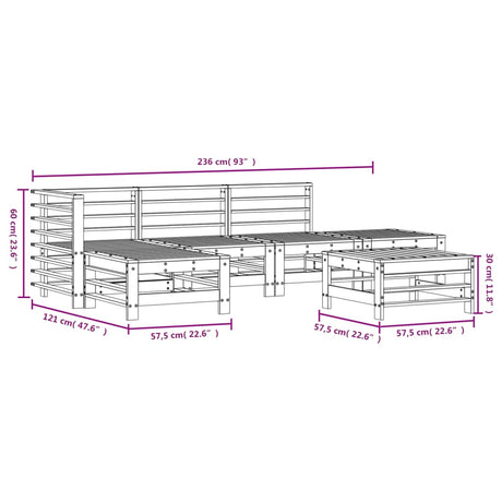 6 Piece Garden Lounge Set Solid Wood Douglas