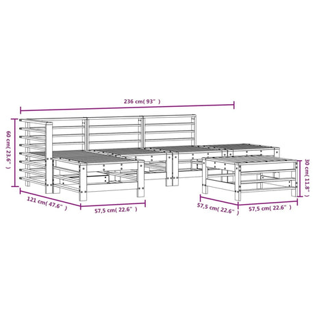 6 Piece Garden Lounge Set Solid Wood Pine