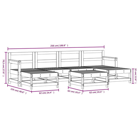 7 Piece Garden Lounge Set Honey Brown Solid Wood Pine