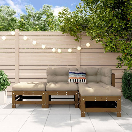 4 Piece Garden Lounge Set Impregnated Wood Pine