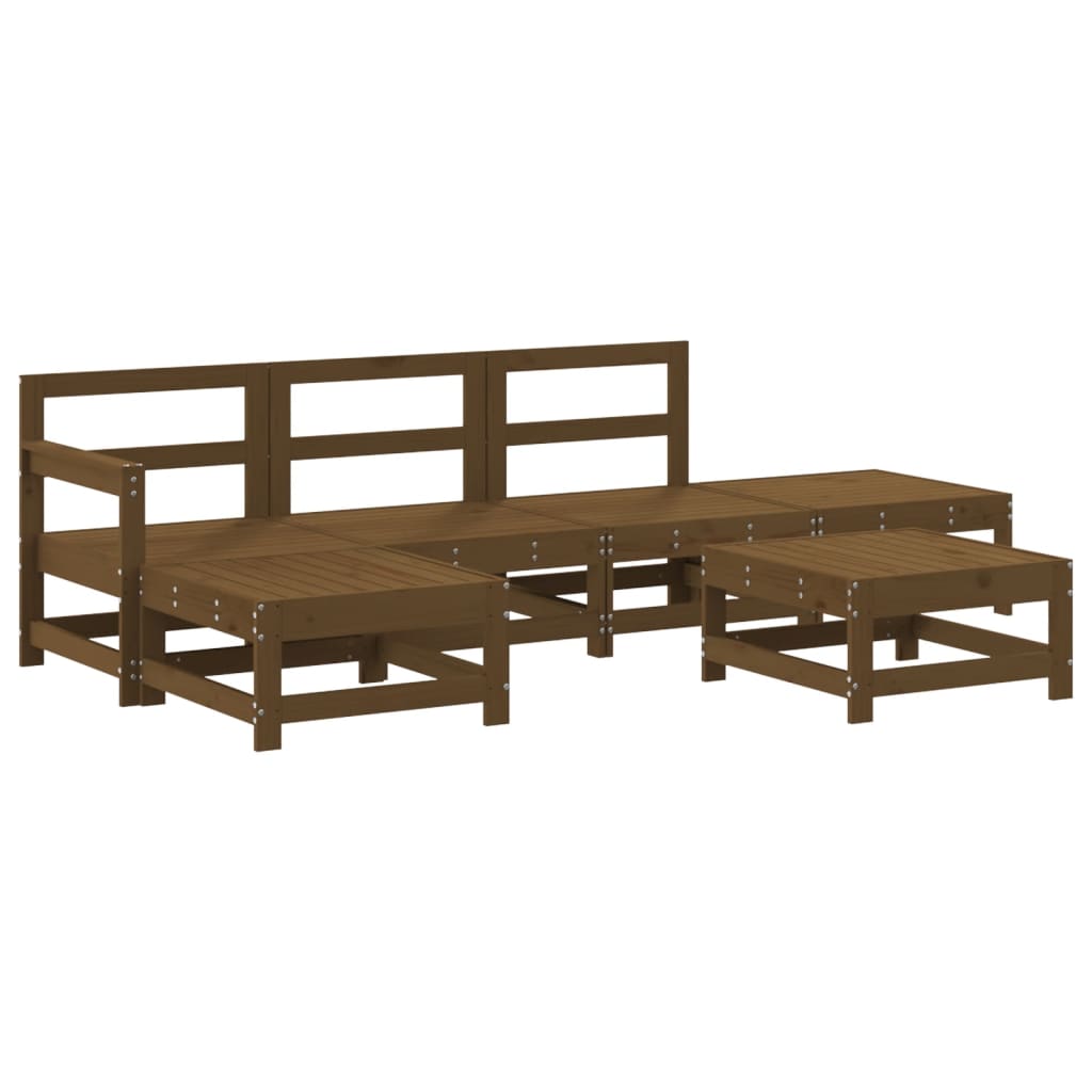 6 Piece Garden Lounge Set Solid Wood Pine