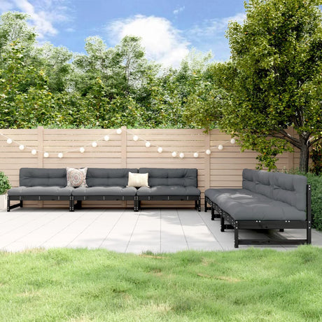 6 Piece Garden Lounge Set Solid Wood Pine