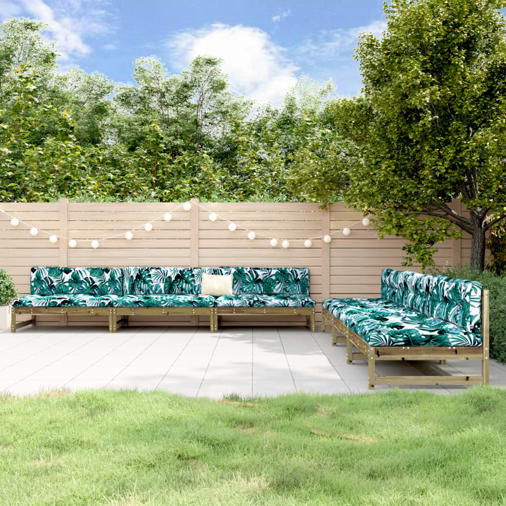 6 Piece Garden Lounge Set Solid Wood Pine