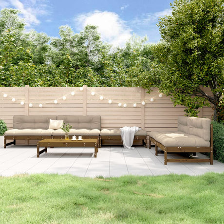 6 Piece Garden Lounge Set Solid Wood Pine