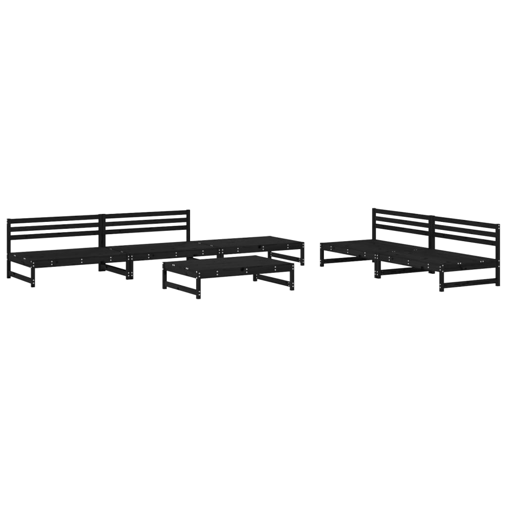 6 Piece Garden Lounge Set Solid Wood Pine
