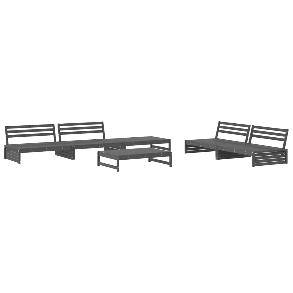 6 Piece Garden Lounge Set Solid Wood Pine