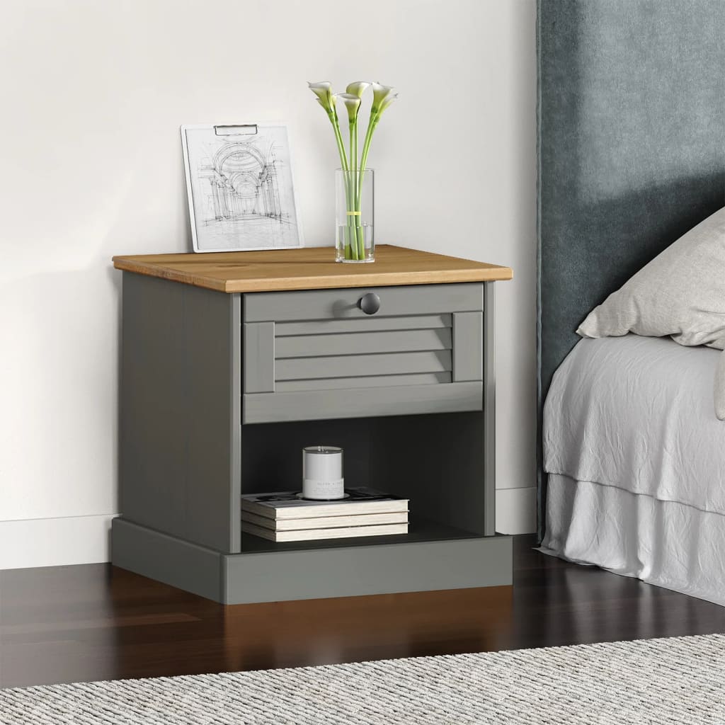 Bedside Cabinet Vigo 42X35X42 Cm Solid Wood Pine