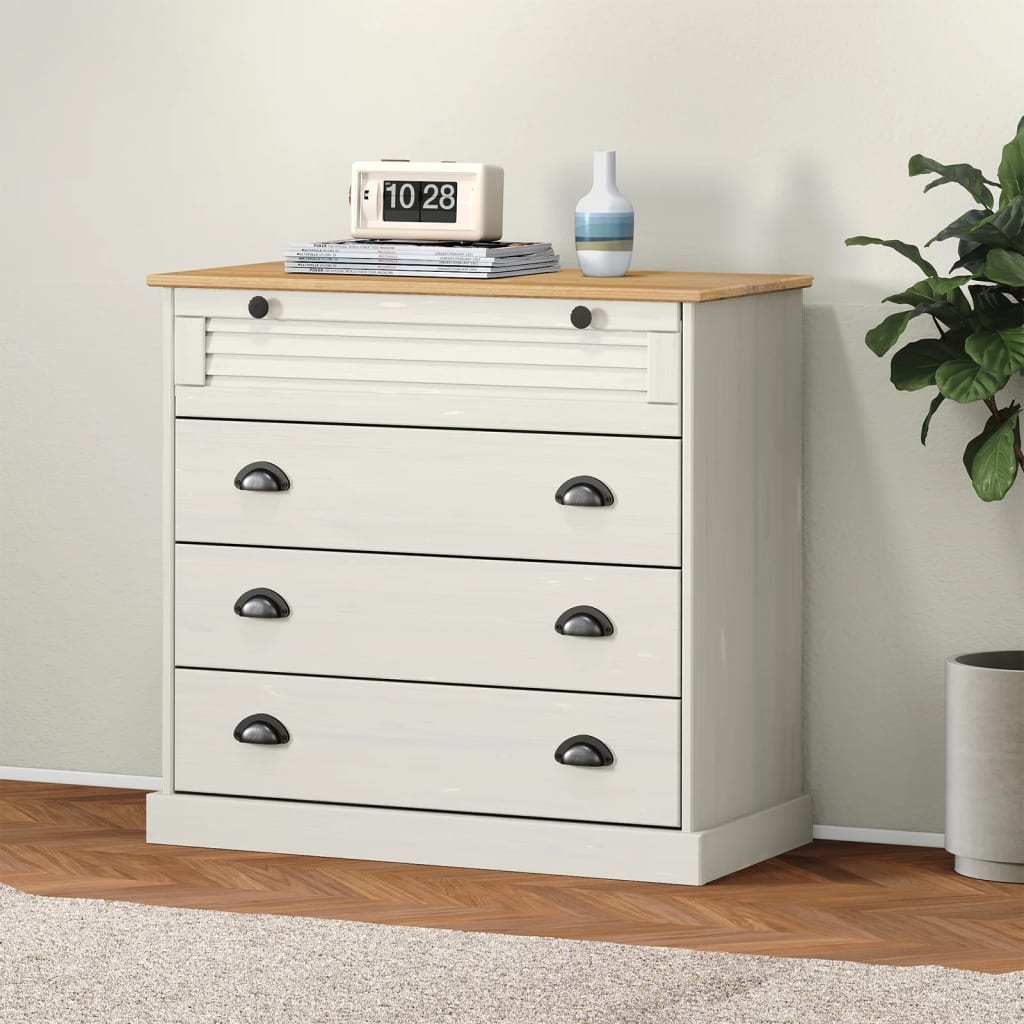 Chest Of Drawers Vigo 80X40X76 Cm Solid Wood Pine