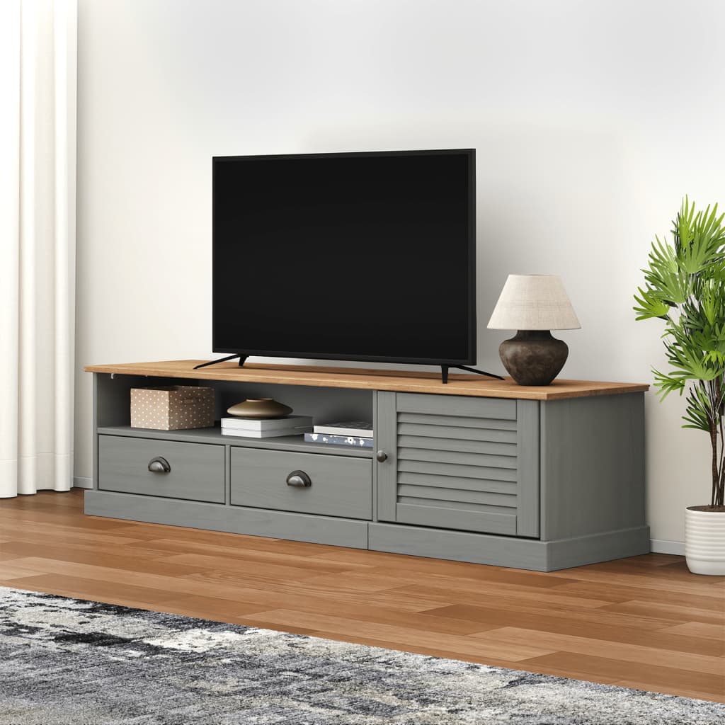 Tv Cabinet Vigo 156X40X40 Cm Solid Wood Pine