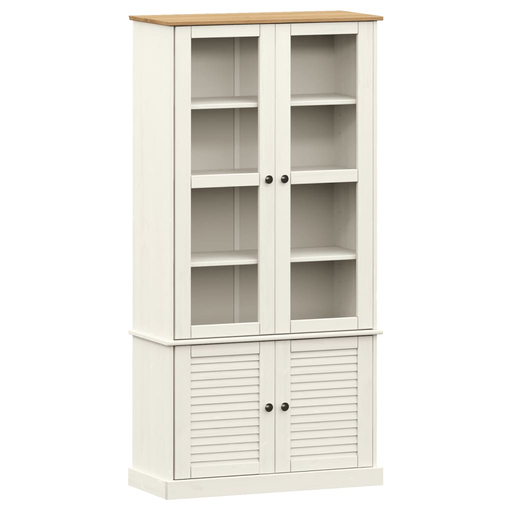 Glass Display Cabinet Vigo 85X35X170 Cm Solid Wood Pine
