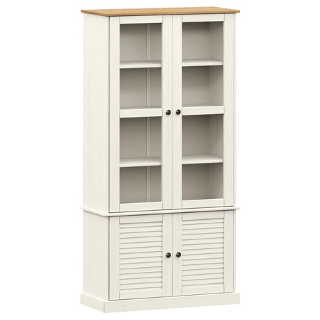 Glass Display Cabinet Vigo 85X35X170 Cm Solid Wood Pine