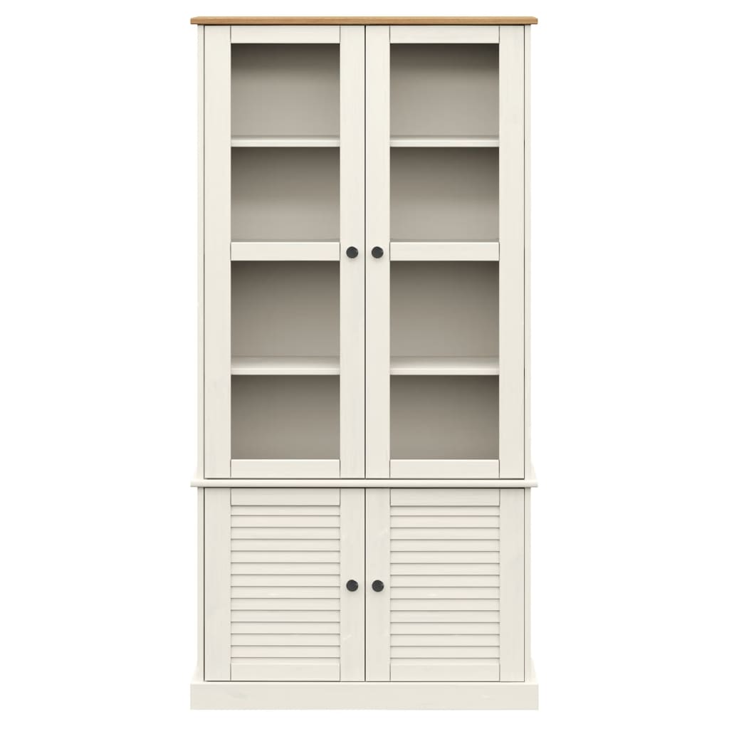 Glass Display Cabinet Vigo 85X35X170 Cm Solid Wood Pine