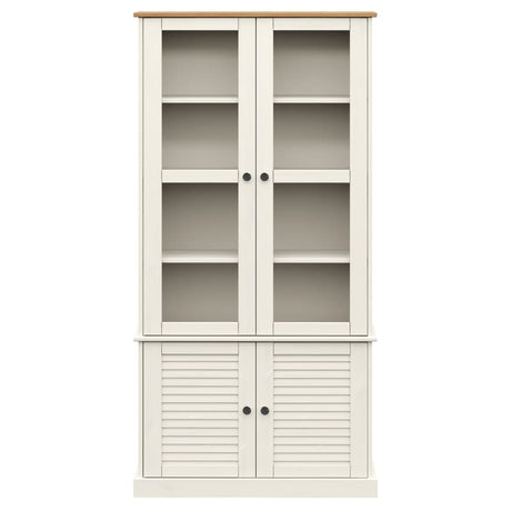 Glass Display Cabinet Vigo 85X35X170 Cm Solid Wood Pine
